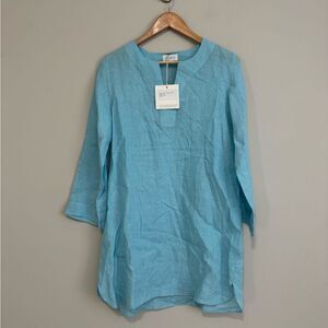 LIVRO Linen Gibbons Tunic Mini Dress